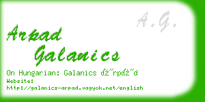arpad galanics business card